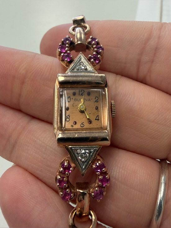 Bulova Accessories - 14k Rose Gold Vintage Bulova